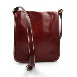 Bolso de cuero bandolera de piel cartero rojo de hombre de mujer de cuero bolso de piel bolso de espalda bolso de piel