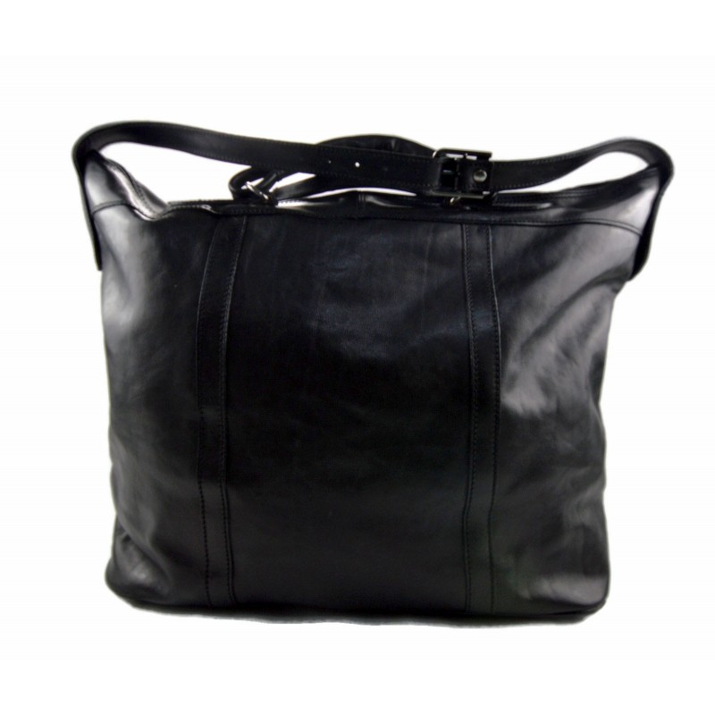 Leather dufflebag XXXL weekender black mens ladies travel bag luggage