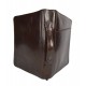 Leather folder document file folder A4 leather zipped folder bag dark brown