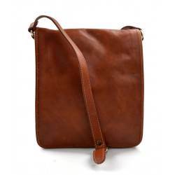 Mens shoulder leather bag shoulder bag genuine leather briefcase messenger honey
