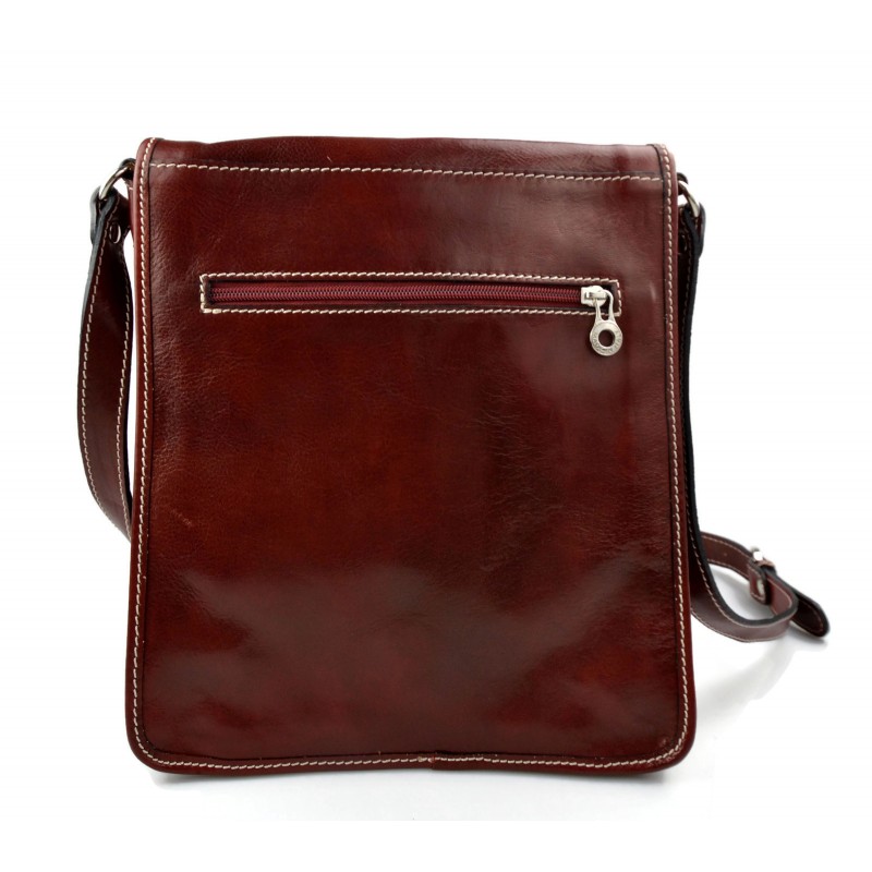 Mens shoulder leather bag shoulder bag genuine leather briefcase red