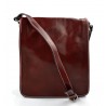 Bolso de cuero bandolera hombre mujer cartero de cuero rojo bolso de piel messenger