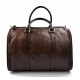 Dark brown duffle bag leather small duffle genuine leather travel bag