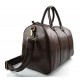 Dark brown duffle bag leather small duffle genuine leather travel bag