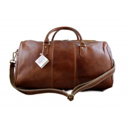 Mens leather duffle bag light brown shoulder bag travel bag luggage weekender carryon cabin bag