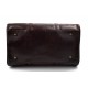 Dark brown duffle bag leather small duffle genuine leather travel bag