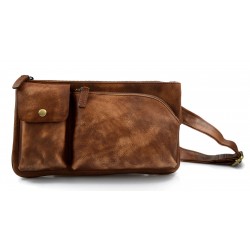 Monedero de cuero bolso del monedero de piel marrón bolso vintage bolsita hombre mujer de piel