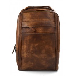 Zaino pelle vintage uomo donna zaino medio vera pelle zaino viaggio uomo borsa marrone pelle lavato