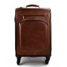 Trolley voyage en cuir sac voyage de bagages a main en cuir brun