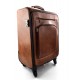 Leder Troller Reisetasche Manner Damen mit Griff braun