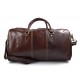 Mens leather duffle bag brown shoulder bag travel bag luggage weekender carryon cabin bag