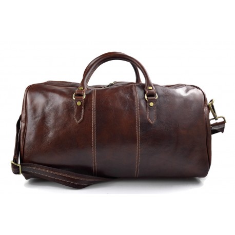 Sac de voyage en cuir homme femme bandoulière en cuir véritable sac de sport sac bagage à main brun