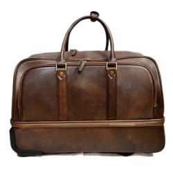 Sac voyage trolley voyage en cuir brun sac bagages a main en cuir carryon sac de cabine sac en cuir pilote