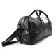 Leder reisetasche sporttasche schwarz damen herren schultertasche ledertasche