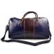 Leder reisetasche sporttasche blau braun damen herren schultertasche ledertasche