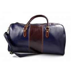 Sac de voyage en cuir homme femme bandoulière en cuir véritable sac de sport sac bagage à main bleu marron