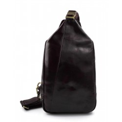 Bolso espalda de cuero bolso mochila bolso bandolera marron oscuro