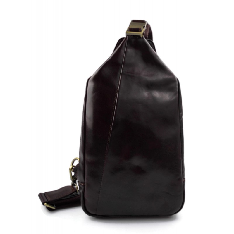 Sac à dos bandoulière en cuir sac homme femme sac hobo marron