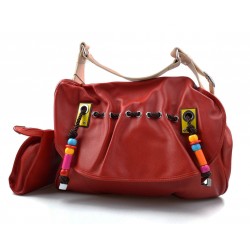 Damen leder schultertasche rot ledertasche leder handtasche umhängetasche handtasche ledertasche damen leder made in Italy