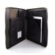 Leather folder A4 document file folder A4 braided weaved leather zipped folder bag dark brown