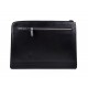 Leather folder A4 portofolio document file folder A4 leather zipped document leather bag office folder organiser black