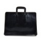 Leather folder A4 document file folder A4 leather zipped document retractable handles office folder  portofolio black