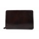 Leather folder A4 document file folder A4 dark brown leather zipped document folder bag office folder document organiser