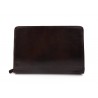 Maletin en piel genuina italiana marron oscuro cartera bolso cartera de cuero organizador cuero carpeta archivos