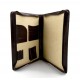 Leather folder A4 document file folder A4 dark brown leather zipped document folder bag office folder document organiser