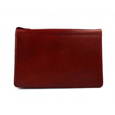 Leather folder A4 document file folder A4 red leather zipped document folder bag office folder document organiser