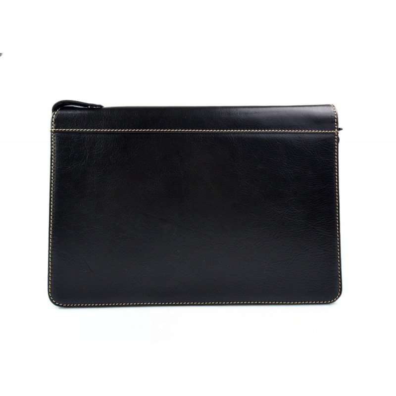 Leather folder A4 document file folder A4 black leather zipped