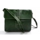 Cartella pelle messenger a tracolla postino borsa vera pelle uomo donna made in Italy verde