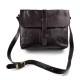 Carpeta de cuero messenger bolso de piel bandolera de piel cartero bolso de cuero marron oscuro