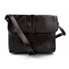 Sac cuir sac à bandoulière homme femme marron fonce sac d'épaule bandoulière