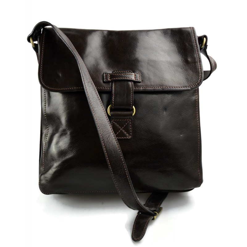 Leather shoulder bag hobo bag leather satchel bag crossbody dark brown