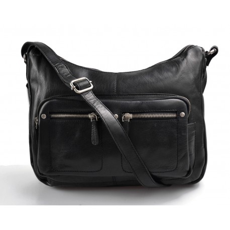 Sac cuir femme noir sac en cuir d'èpaule bandoulierè en cuir