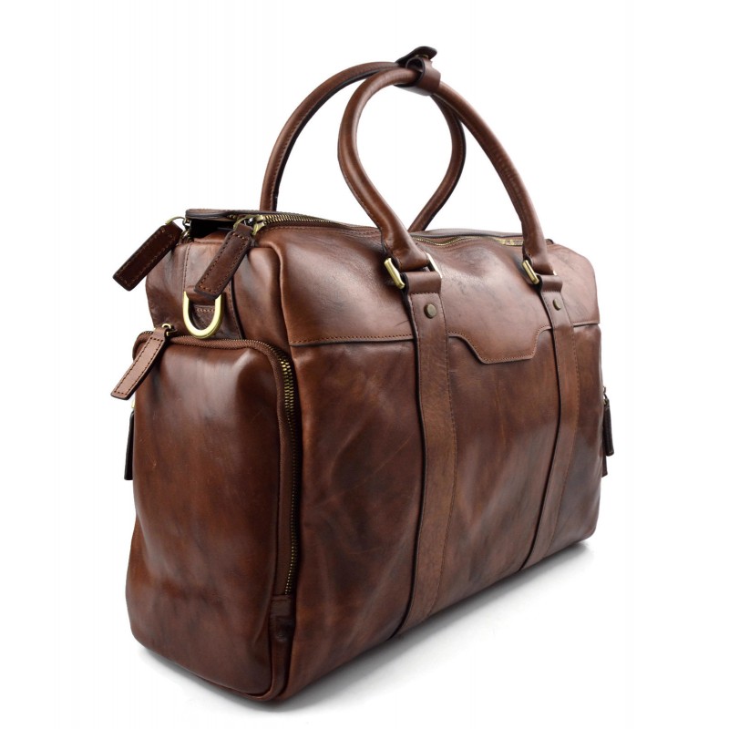 Leather notebook tablet bag mens ladies handbag messenger bag brown