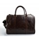 Duffle bag leather small duffel genuine leather travel bag dark brown