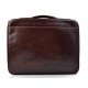 Leather folder document file folder A4 leather zipped folder bag brown