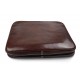 Leather folder document file folder A4 leather zipped folder bag brown