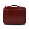 Cartella portadocumenti A4 portadocumenti chiusura zip manico raccoglitore vera pelle rosso
