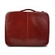Leather folder document file folder A4 leather zipped folder bag red