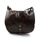 Ladies handbag hobo bag shoulder bag  crossbody bag made in Italy genuine leather satchel leather bag dark brown