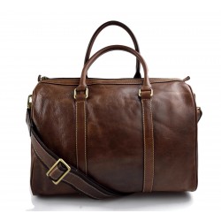 Borsone piccolo in pelle marrone borsa viaggio borsa uomo donna