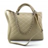 Leather women purse beige handbag leather shoulder bag leather shopper