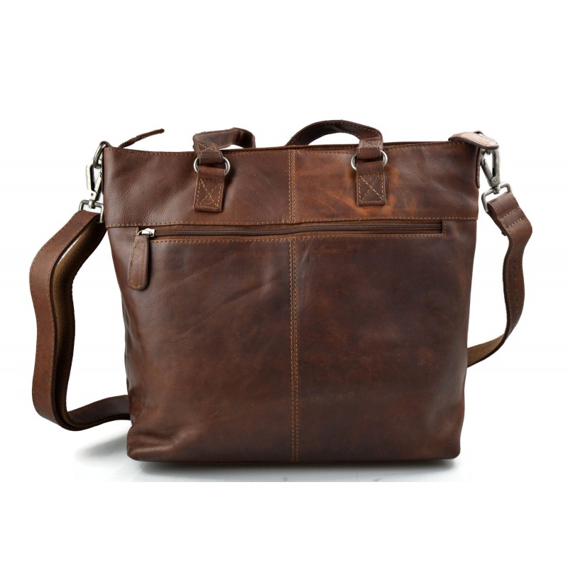 Sac Besace cuir homme bandoulière Italie Milano brun /