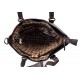 Ladies buffalo leather dark brown handbag women shoulder bag