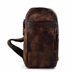 Mochila de piel bolso de cuero bolso de hombre marròn oscuro