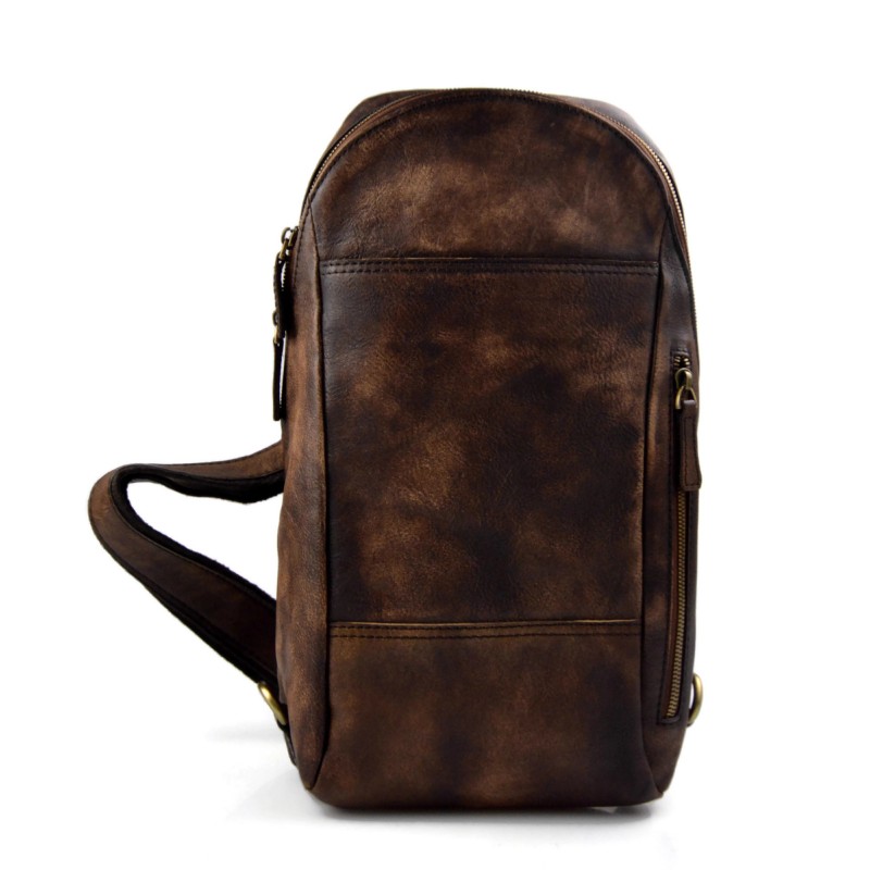 de piel bolso de cuero bolso de hombre marròn oscuro