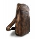 Sac à dos bandoulière brun en cuir sac homme sac cuir femme brun foncè